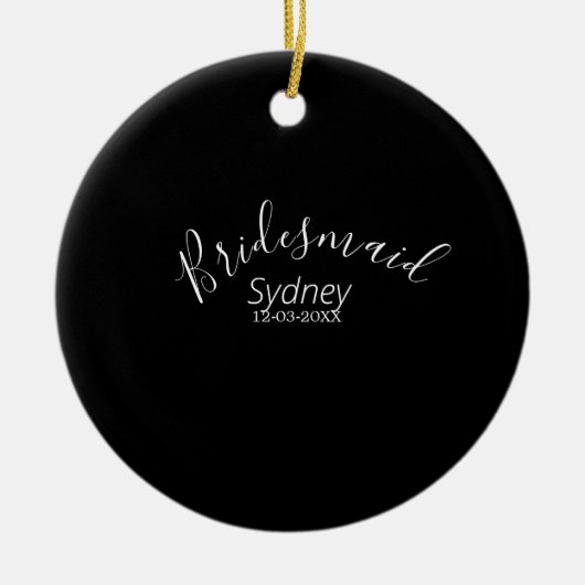 花嫁の女友達の前夜祭　名前　現代風 セラミックオーナメント (正面)