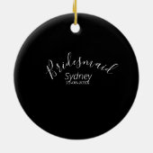 花嫁の女友達の前夜祭　名前　現代風 セラミックオーナメント (裏面)