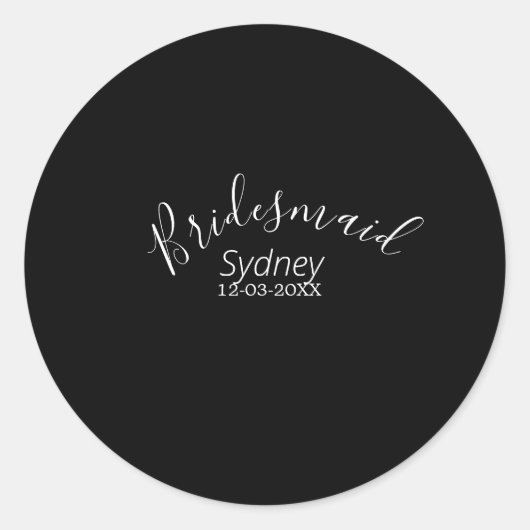 花嫁の女友達の前夜祭 名前 現代風 ラウンドシール (正面)