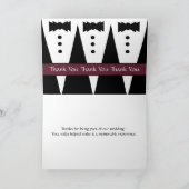 花嫁の女友達への感謝 - 3 つのタキシード サンキューカード (内部)
