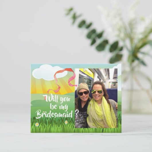 花嫁の女房が僕のフェスティバルモダンにな素朴る インビテーションポストカード (スタンド正面)