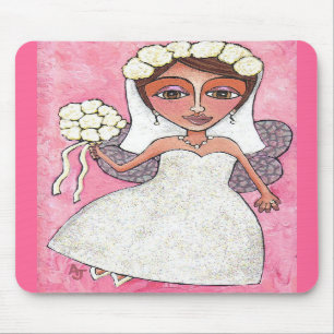 花嫁の妖精及びバラ- mousepad マウスパッド