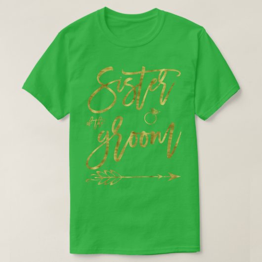 花嫁の妹用シャツ 矢印 ダークイエロー Tシャツ (デザイン正面)