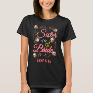 花嫁の姉妹のためのパーソナライズされた結婚式のリハーサル Tシャツ