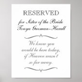 花嫁の姉妹追悼記念ウェディング用予約済み ポスター (正面)