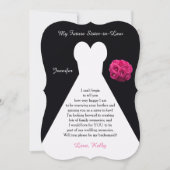 花嫁の姉妹・義姉妹にお願いするウェディングプランナーへの詩とドレス 招待状 (正面)