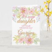 花嫁の娘の結婚式の日おめでとう カード (黄色い花)