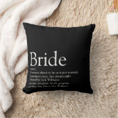 花嫁の定義ブライダルシャワー白黒 クッション (ブランケット)
