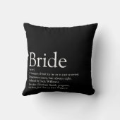 花嫁の定義ブライダルシャワー白黒 クッション (裏面)