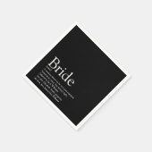 花嫁の定義ブライダルシャワー白黒 スタンダードカクテルナプキン (角)