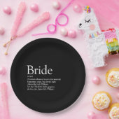 花嫁の定義ブライダルシャワー白黒 ペーパープレート (パーティー)