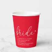 花嫁の定義ブライダルシャワー赤 紙コップ (裏面)