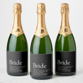 花嫁の定義、ブライダルシャワー結婚、 スパークリングワインラベル