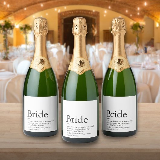 花嫁の定義, ブライダルシャワー, 結婚式 スパークリングワインラベル