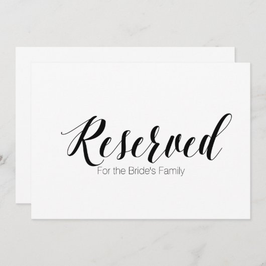 花嫁の家族のために予約結婚済み 招待状 (正面/裏面)