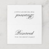 花嫁の家族のためのミニマリストの予約 プレイスカード (外部開封)