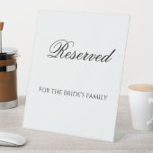 花嫁の家族のためのミニマリストの予約 台座サイン (インサイチュ)