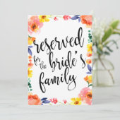 花嫁の家族のフローラ用手頃看板 (スタンド正面)