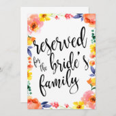 花嫁の家族のフローラ用手頃看板 (正面/裏面)