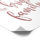 花嫁の家族バラ金ゴールドグリッター用の看板 ポスター (角)