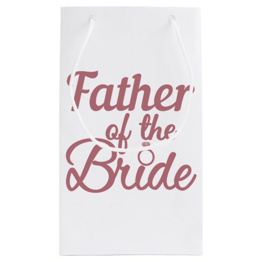 花嫁の家族結婚の父親 スモールペーパーバッグ (裏面)