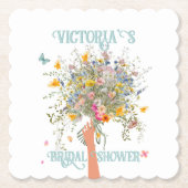 花嫁の巨大な野花のブーケ　結婚前お披露目パーティー ペーパーコースター (正面)