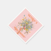 花嫁の巨大な野花のブーケ　結婚前のお祝い スタンダードカクテルナプキン (角)