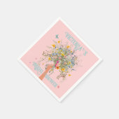 花嫁の巨大な野花のブーケ　結婚前パーティー スタンダードカクテルナプキン (角)