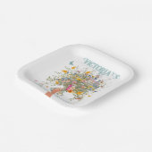 花嫁の巨大ワイルドフラワーブーケブライダルシャワー ペーパープレート (傾斜あり)