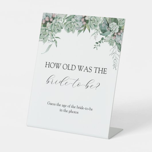 花嫁の年齢がブライダルシャワー 台座サイン (正面)