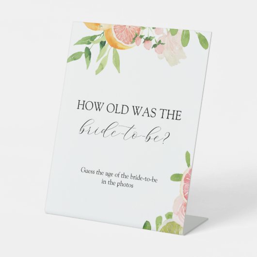 花嫁の年齢がブライダルシャワー 台座サイン (正面)