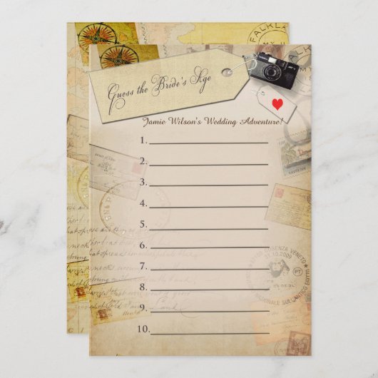 花嫁の年齢当てゲーム トラベルシャワーゲーム (正面/裏面)