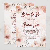 花嫁の幸せを願う祝福の招待状 招待状 (正面/裏面)