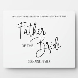花嫁の座席指定記念碑の結婚父 フォトプラーク