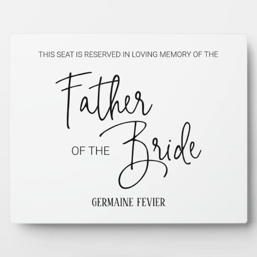 花嫁の座席指定記念碑の結婚父 フォトプラーク (正面)