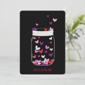 花嫁の愛は空気飴のハートパーティーシャワー 招待状 (スタンド正面)