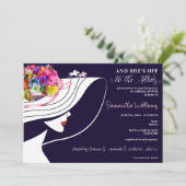 花嫁の披露宴へ向かうデビー 馬 レース ウェディングシャワー 招待状 (スタンド正面)