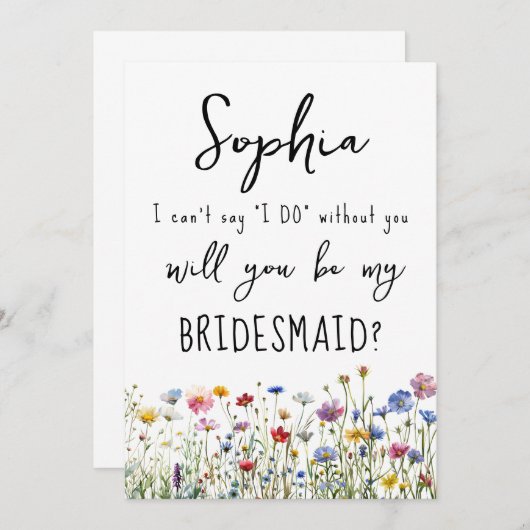 花嫁の提案カードワイルドフラワー 招待状 (正面/裏面)