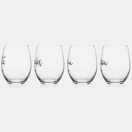 花嫁の提案ギフトカスタムワイングラス ステムなしワイングラス (左)