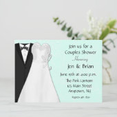 花嫁の新郎のカップルのシャワーの招待状 招待状 (スタンド正面)