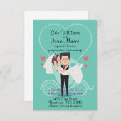 花嫁の新郎キャリッジハートの結婚式招待状 招待状 (正面/裏面)