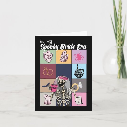 花嫁の時代のバック不気味で結婚の花嫁ハロウィン カード (正面)