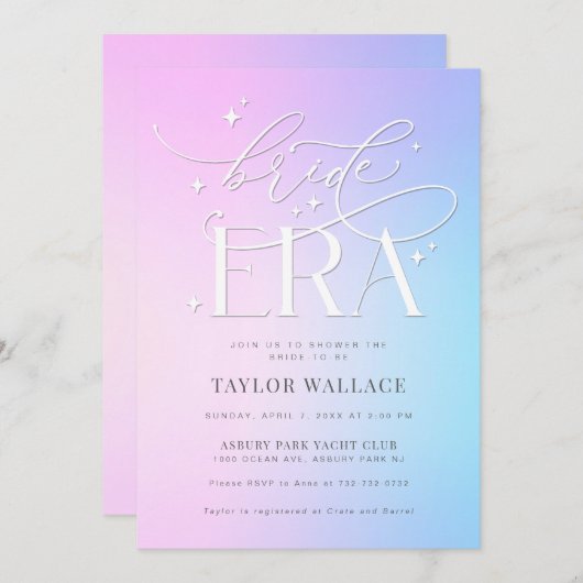 花嫁の時代ブライダルシャワーの招待状 招待状 (正面/裏面)