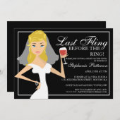 花嫁の最モダン後の投げバチェロレッテ 招待状 (正面/裏面)