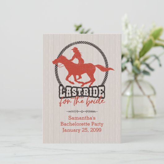 花嫁の最後に乗る錆びた赤 招待状 (スタンド正面)