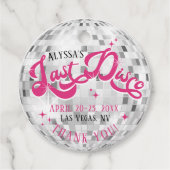 花嫁の最後のディスコボール独身最後のパーティー フェイバータグ (正面)