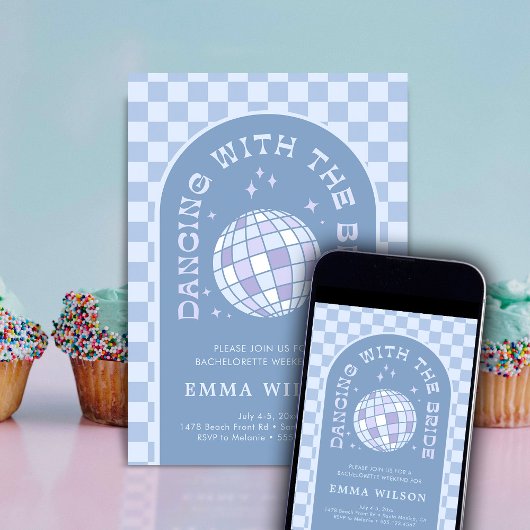 花嫁の最後のディスコ独身最後のパーティーウィークエンド 招待状