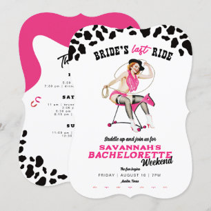 花嫁の最後のライドバチェロレッテ週末パーティー 招待状