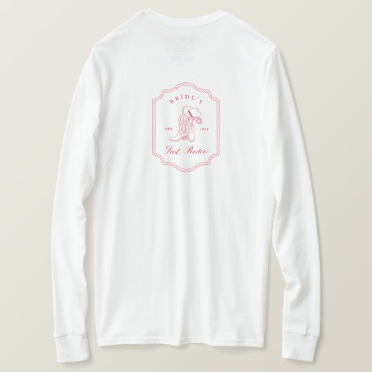 花嫁の最後のロデオ・バチェロレッテパーティー Tシャツ (デザイン裏面)