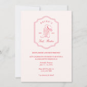 花嫁の最後のロデオ ピンク & レッド 招待状 (正面)